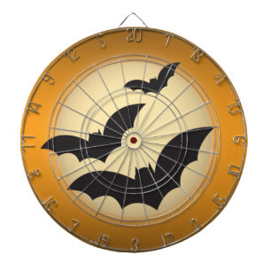 Halloween moon with bats dartboard