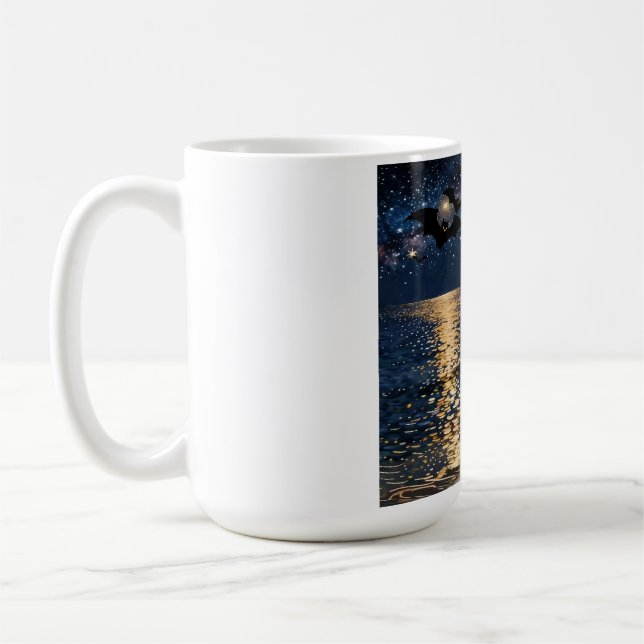Halloween Moonlight Beach Coffee Mug (Left)