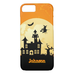 Halloween Moonlight Haunted House in Graveyard iPhone 8/7 Case