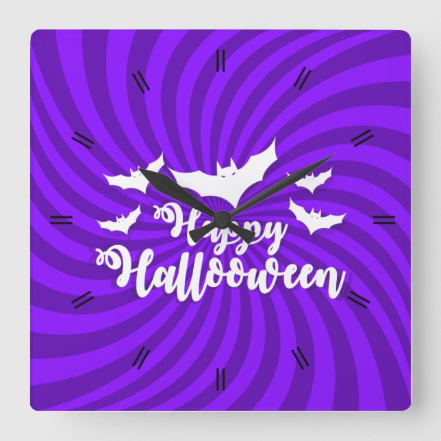 Halloween Moonlight Haunted House Square Wall Cloc Square Wall Clock (Front)