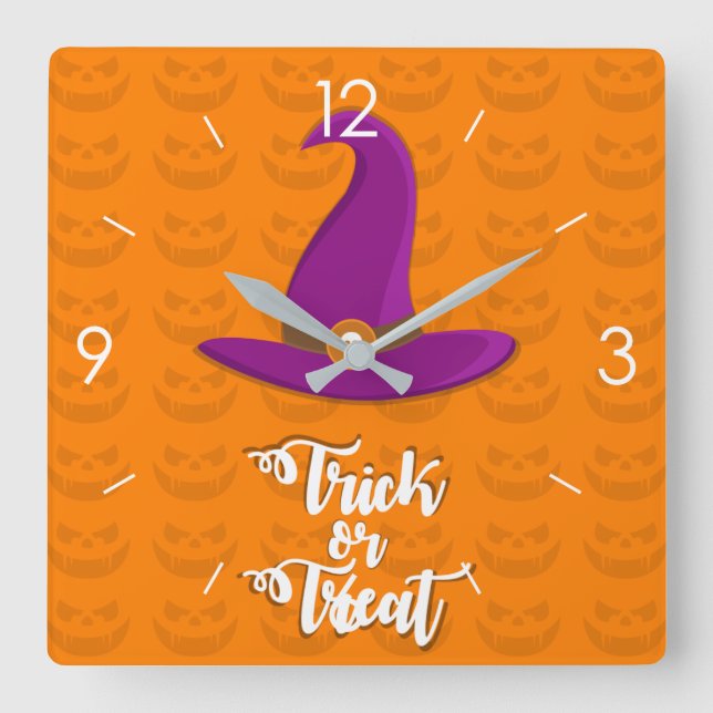 Halloween Moonlight Haunted House Square Wall Cloc Square Wall Clock (Front)