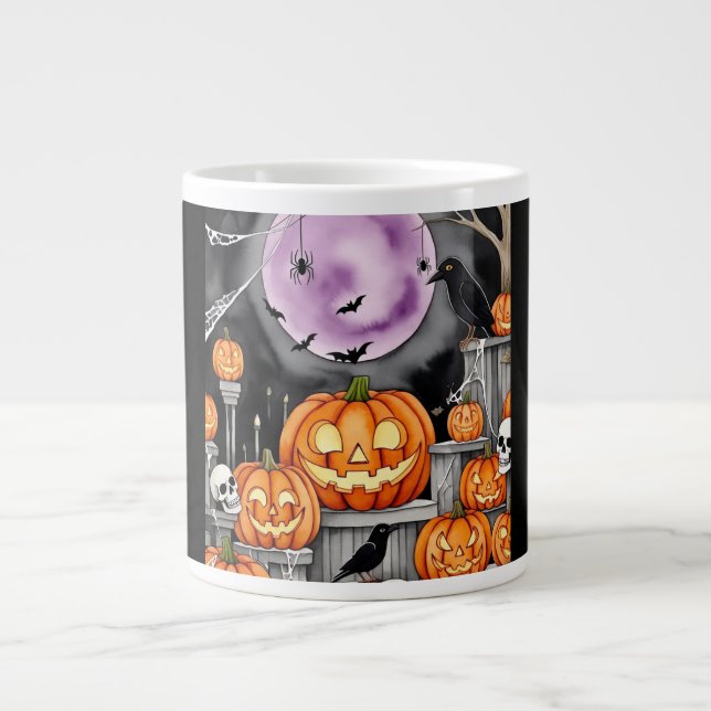 Halloween, Moonlight Macabre ,Jack O' Lantern  Large Coffee Mug (Front)