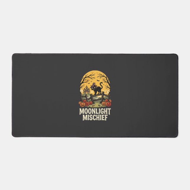 Halloween Moonlight Mischief Desk Mat (Front)