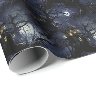 💀Halloween 🏚️ "Moonlit Manor of Shadows" 🏚️ Wrapping Paper