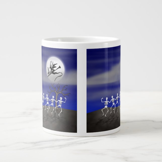 Halloween Moonlit Party Scene Large Coffee Mug (Front)