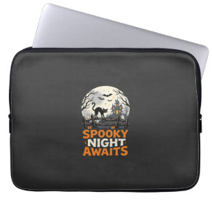 Halloween Moonlit Spooky Night Laptop Sleeve