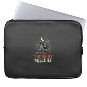 Halloween Moonlit Witch Cottage Laptop Sleeve