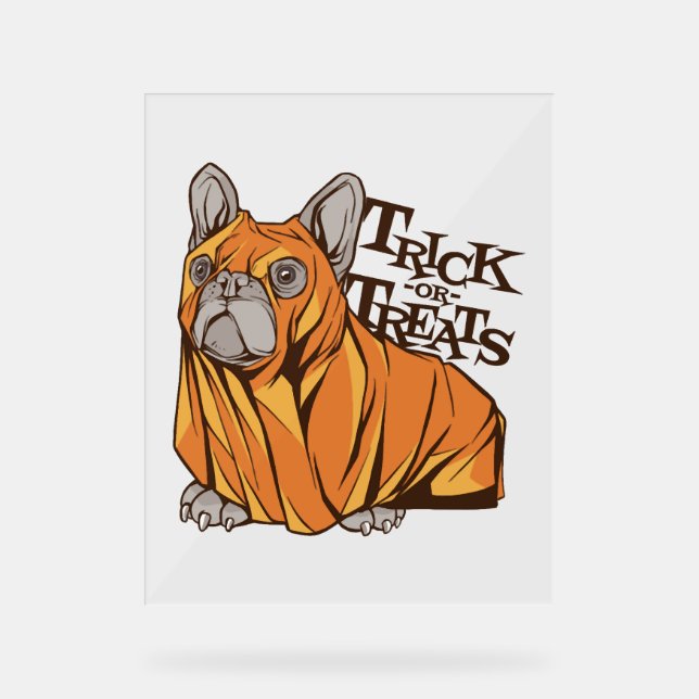 Halloween mops acrylic sign (Front)