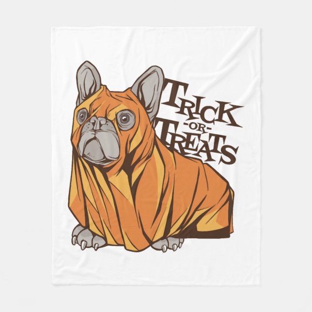 Halloween mops fleece blanket (Front)