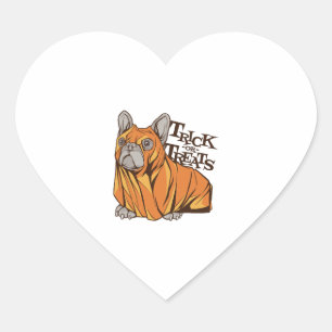 Halloween mops heart sticker