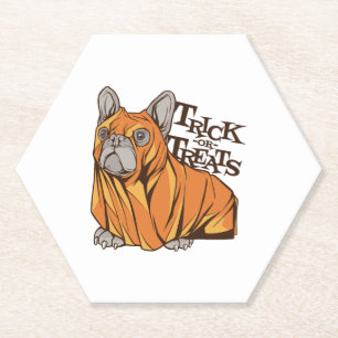 Halloween mops paper coaster