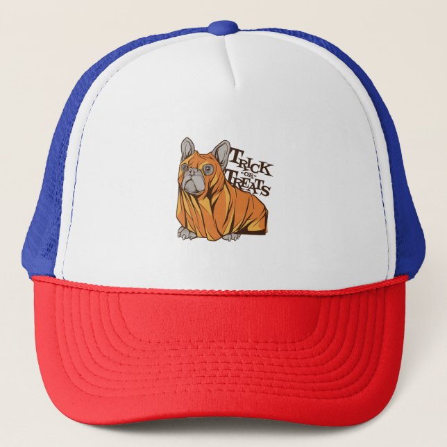 Halloween mops trucker hat (Front)