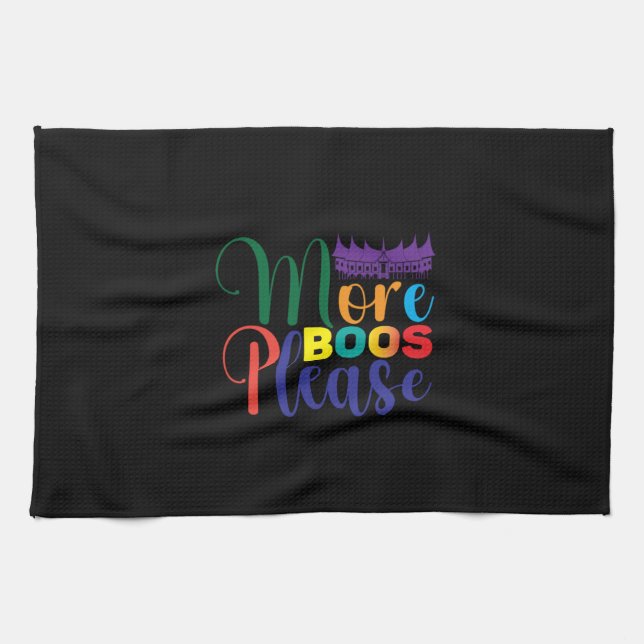 Halloween More Boos Please Birthday Tea Towel (Horizontal)