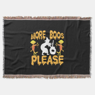 Halloween More Boos Please Birthday Throw Blanket