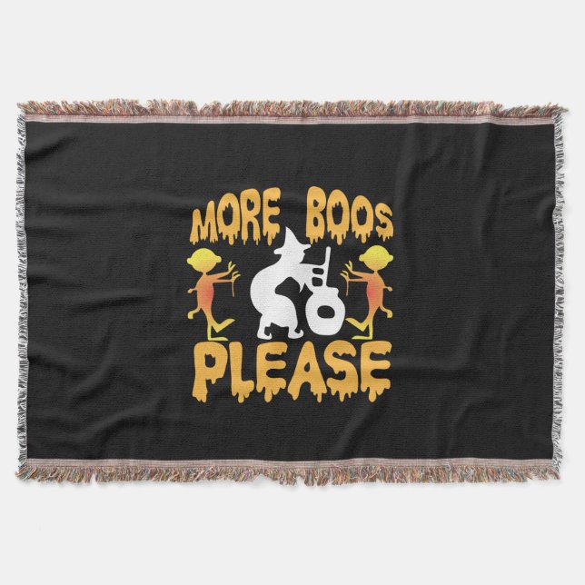 Halloween More Boos Please Birthday Throw Blanket (Front)