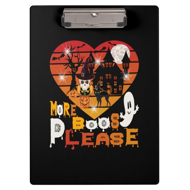Halloween More Boos Please Clipboard (Front)