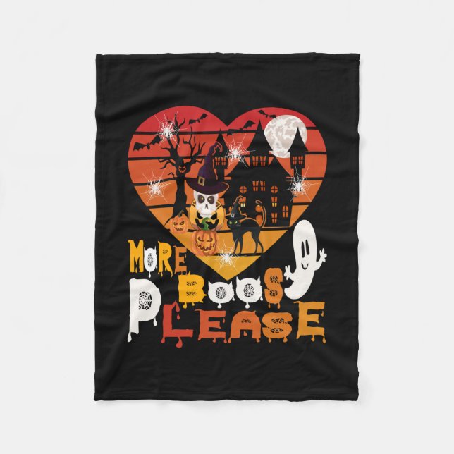 Halloween More Boos Please Fleece Blanket (Front)
