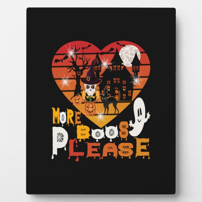 Halloween More Boos Please Plaque (Front)
