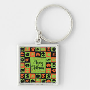 Halloween mosaic key ring