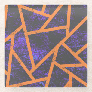 Halloween mosaic patttern glass coaster