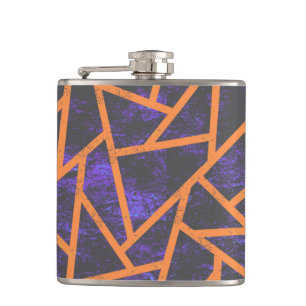 Halloween mosaic patttern hip flask