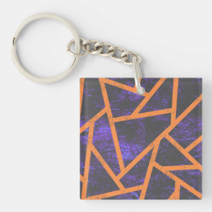 Halloween mosaic patttern key ring