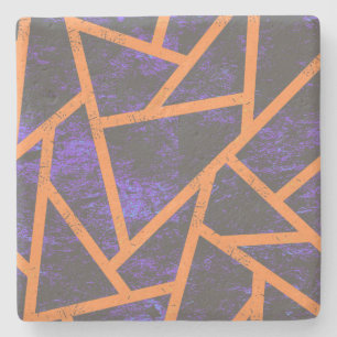 Halloween mosaic patttern stone coaster