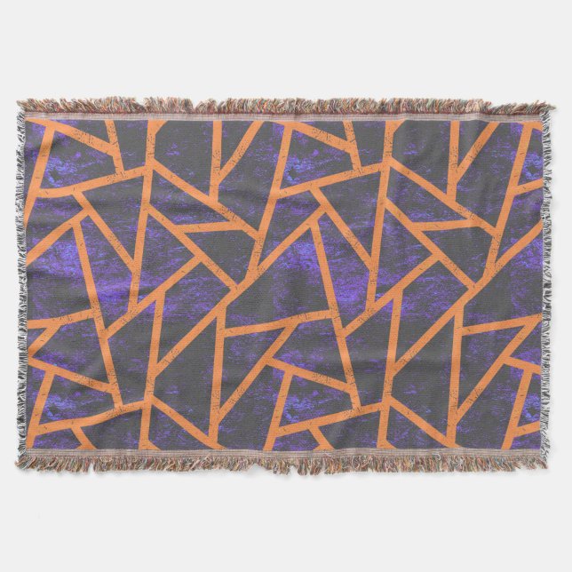 Halloween mosaic patttern throw blanket (Front)
