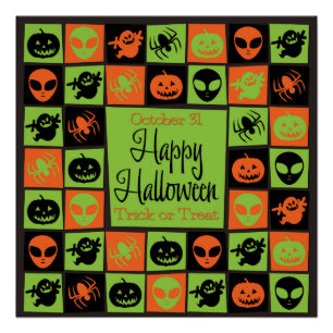 Halloween mosaic poster