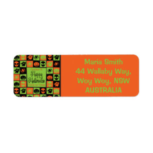 Halloween mosaic return address label