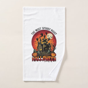 Halloween Most Spooky Night Haunted House Ghosts P Hand Towel