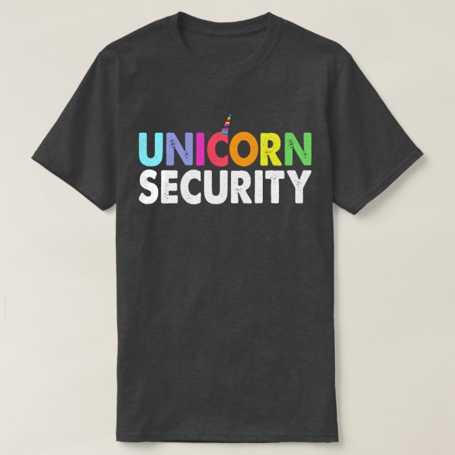 Halloween Mother Daughter Costume Unicorn Security T-Shirt (Design Front)