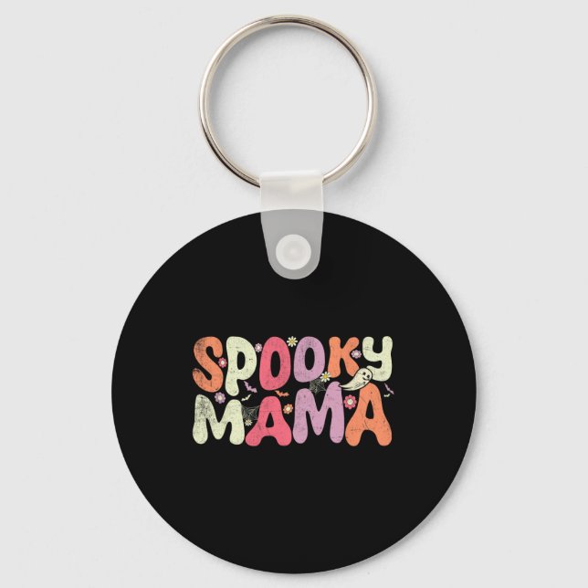 Halloween Mother Family Matching Spooky Mama Hallo Key Ring (Front)