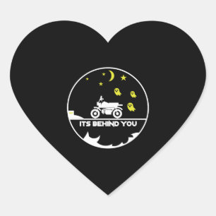 Halloween Motorbike Motorcycle Biker Gift Heart Sticker