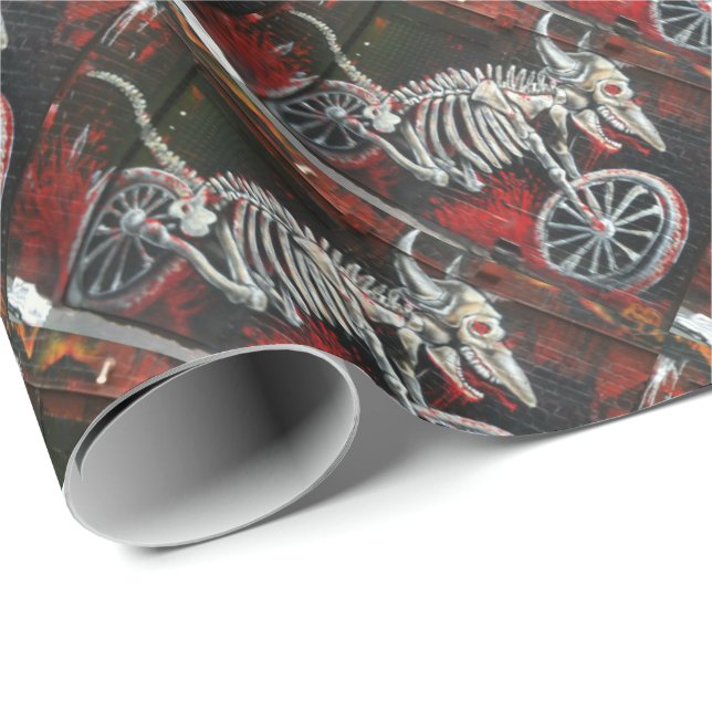 Halloween Motorbike Wrapping Paper (Roll Corner)