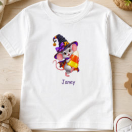 Halloween Mouse Carrying Candy Corn Custom Toddler T-Shirt