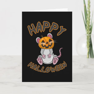 Halloween Mouse Mice Rat Pumpkin Horror Gift Idea Card