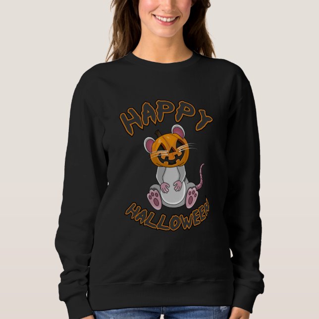 Halloween Mouse Mice Rat Pumpkin Horror Gift Idea Sweatshirt (Front)