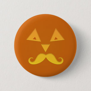 Halloween Moustache Pumpkin buttons