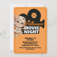 Halloween Movie Night Cute Mummy