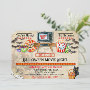 Halloween Movie Night Invitation