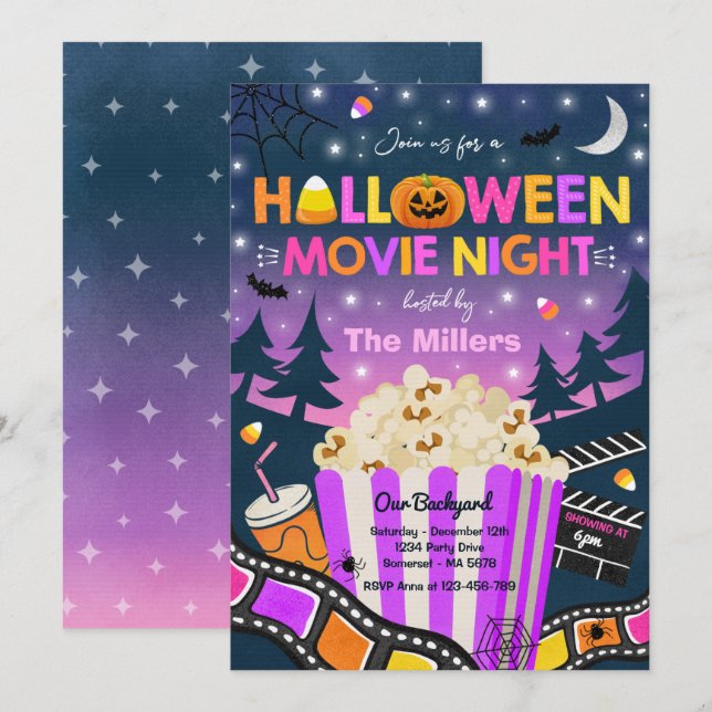 Halloween Movie Night Party Halloween Spooktacular Invitation (Front/Back)