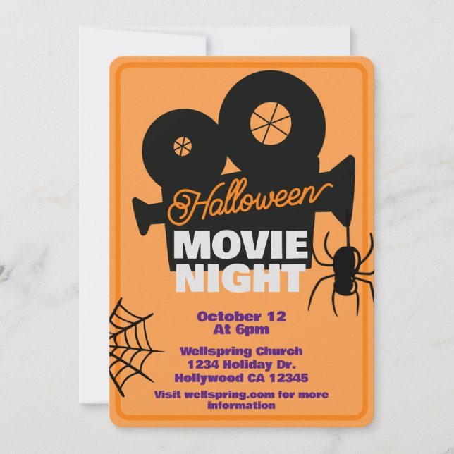 Halloween Movie Night Party Spooktacular  Invitation (Front)