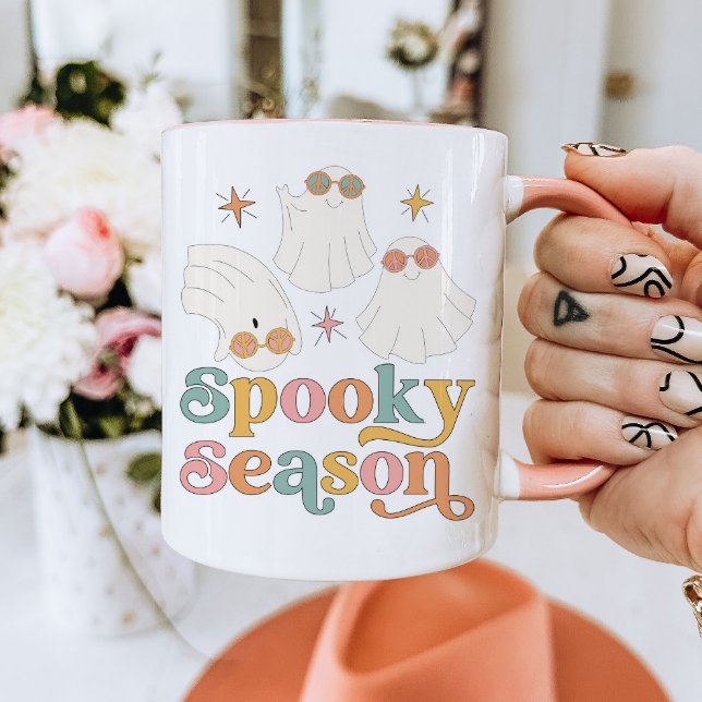 Halloween Mug Retro Cute Ghost Spooky Season Mug (Creator Uploaded)