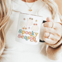Halloween Mug Retro Cute Ghost Spooky Season Mug