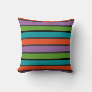 Halloween Multi-colour Stripes  Cushion