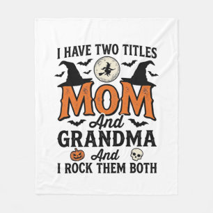 Halloween Mum Grandma Vintage Witch Shirt Design_1 Fleece Blanket