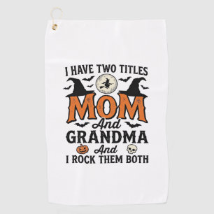 Halloween Mum Grandma Vintage Witch Shirt Design_1 Golf Towel