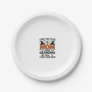 Halloween Mum Grandma Vintage Witch Shirt Design_1 Paper Plate