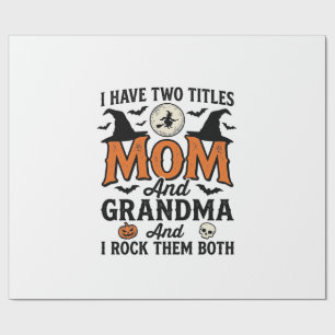 Halloween Mum Grandma Vintage Witch Shirt Design_1 Wrapping Paper